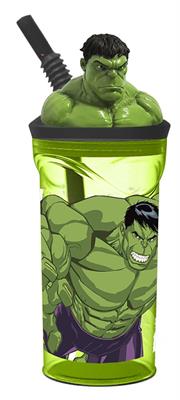 BICCHIERE 3D C/CANNUCCIA HULK.