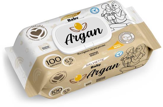 SALVIETTINE BABY ARGAN 100pz NEW.