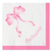 TOVAGLIOLI BATTESIMO FIOCCO ROSA 20pz