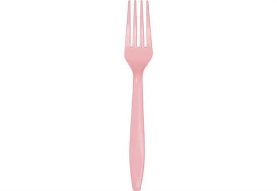 FORCHETTE PLASTICA ROSA 24pz