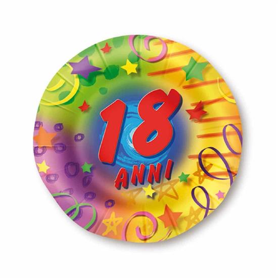 PIATTI 18 ANNI MULTICOLOR 21cm 10pz