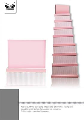 SCATOLA RIGHE ROSA 37x29x18