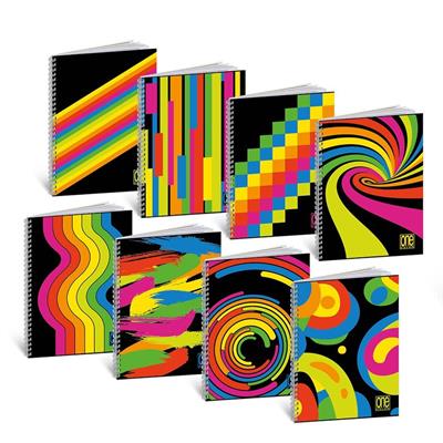 MAXI ONE COLOR SPIRALE 5mm C/FORI BLACK&FLUO.