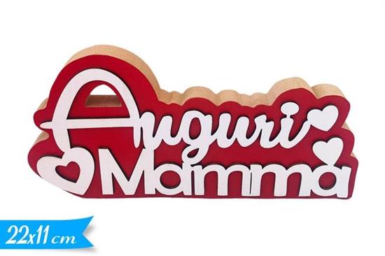 SCRITTA LEGNO MAMMA AUGURI 22x11