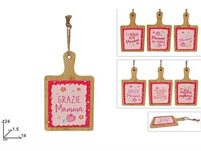 TAGLIERE MAMMA 24x14cm LEGNO E CERAMICA