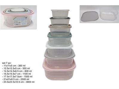 CONTENITORI CUCINA QUADRATI 7pz COL.SOFT
