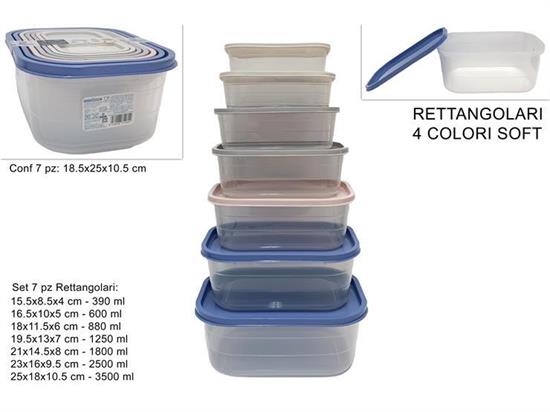 CONTENITORI CUCINA RETTANGOLARI 7pz COL.SOFT