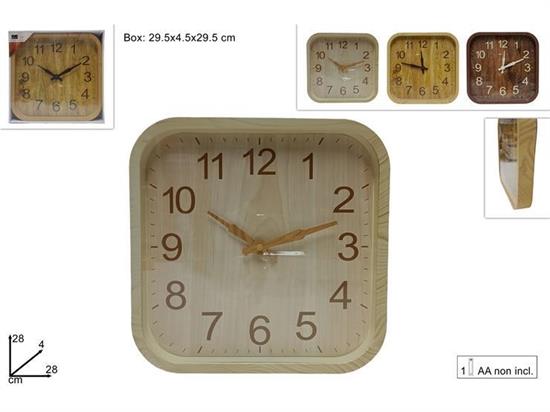 OROLOGIO MURO QUADRATO EFFETTO LEGNO
