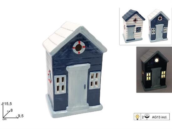 CASA CERAMICA C/LUCE DECORAZIONE MARINA 15cm