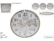 OROLOGIO MURO TONDO DECORO MAPPAMONDO
