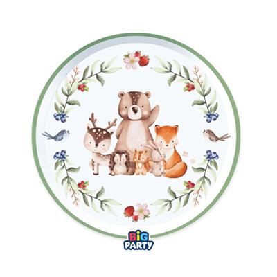 PIATTI WOOD ANIMALS 18cm 6pz