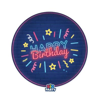 PIATTI HAPPY BIRTHDAY NEON 6pz 18cm