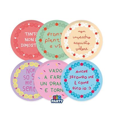 PIATTI CAKE PARTY 6pz 18cm MIX