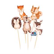 CAKE TOPPER MINI WOOD ANIMALS 5pz