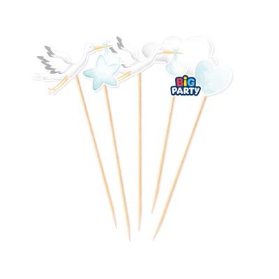 CAKE TOPPER MINI WELCOME BABY AZZURRO 5pz