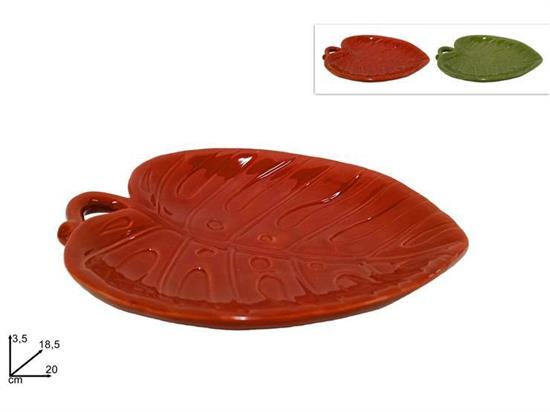 VASSOIO FOGLIA CERAMICA 20cm COL.ASS.