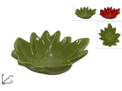SVUOTATASCHE FOGLIA CERAMICA COLORI AUTUNNO
