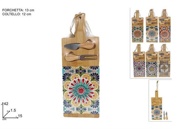 TAGLIERE C/ACCESSORI DECORO MAIOLICA