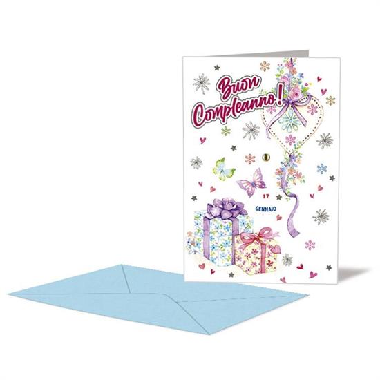 BIGLIETTO COMPLEANNO FEMMINILE REGALI DOPPIA ROTELLA