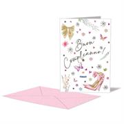 BIGLIETTO COMPLEANNO FEMMINILE SCARPE DOPPIA ROTELLA