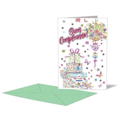 BIGLIETTO COMPLEANNO FEMMINILE DONI DOPPIA ROTELLA