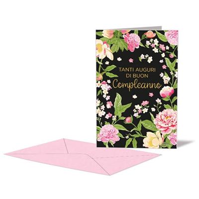BIGLIETTO AUGURI FEMMINILE BLACK