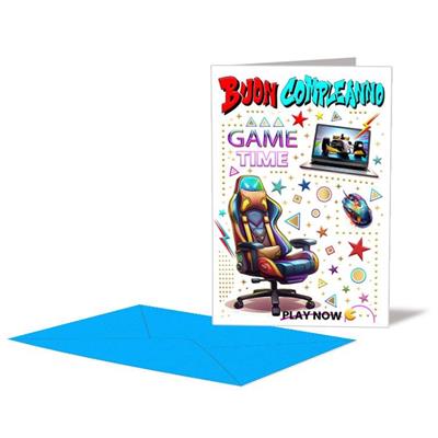 BIGLIETTO COMPLEANNO GAME TIME