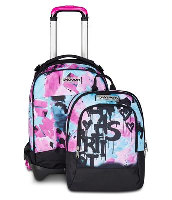 TROLLEY SEVEN JACK 3ruote QUICK GRAFFITI GIRL DETACH