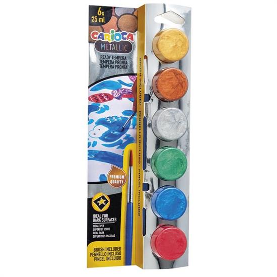 TEMPERA CARIOCA 6 VASETTI DA 25ml METAL