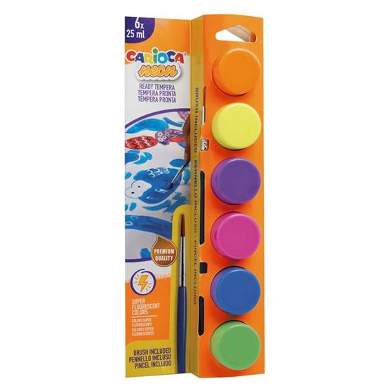TEMPERA CARIOCA 6 VASETTI DA 25ml FLUO NEON