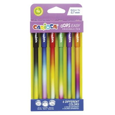 PENNE CANCELLABILI 6pz OOPS EASY CARIOCA - colori assortiti