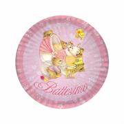 PIATTI BATTESIMO BEARS ROSA 18cm 10pz