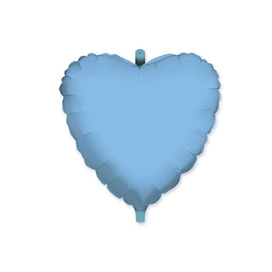 MYLAR CUORE 45cm CELESTE 18