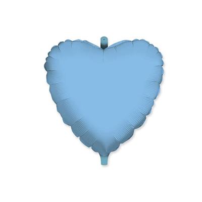 MYLAR CUORE 45cm CELESTE 18