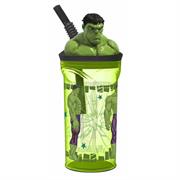 BICCHIERE 3D C/CANNUCCIA HULK