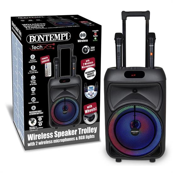 BONTEMPI TECH CASSA TROLLEY C/2 MICROFONI WIRELESS