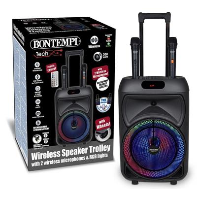 BONTEMPI TECH CASSA TROLLEY C/2 MICROFONI WIRELESS