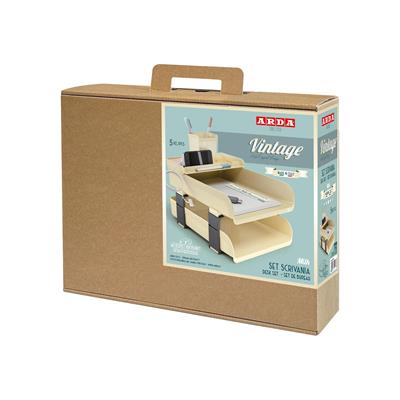 SET SCRIVANIA VINTAGE MILK 5pz AVORIO