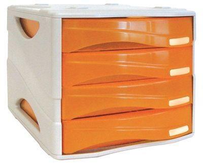 CASSETTIERA SMILE TRASP.ARANCIO 4 CASSETTI