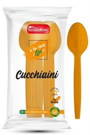CUCCHIAINI ARANCIONE PLASTICA 25pz