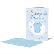 BIGLIETTO NASCITA AZZURRO BODY