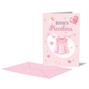 BIGLIETTO NASCITA ROSA BODY