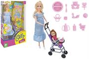 BAMBOLA INCINTA C/PASSEGGINO E BABY