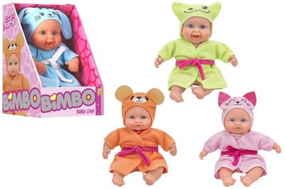 BAMBOLOTTO C/ACCAPPATOIO ANIMALE 21cm