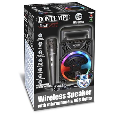 BONTEMPI TECH CASSA C/LUCI RGB E MICROFONO WIRELESS