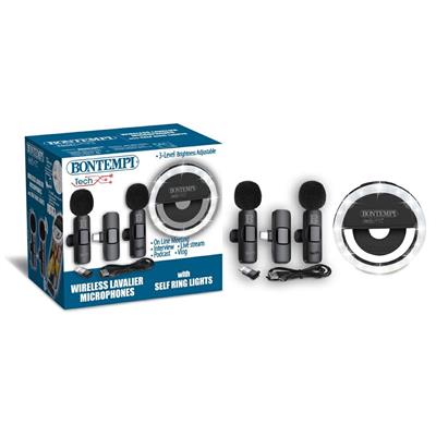 BONTEMPI TECH 2 MICROFONI WIRELESS + SELFIE RING LIGHT