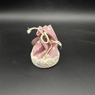 SACCHETTO JUTA/MERLETTO ROSA