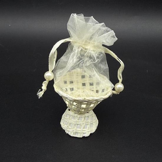 CESTINO CONICO C/ORGANZA CREMA