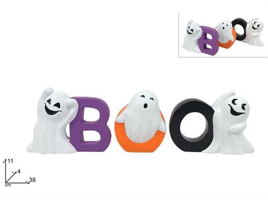 DECORAZIONE SCRITTA BOO C/FANTASMINI