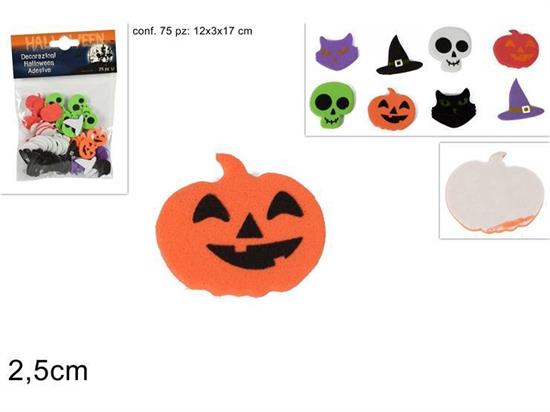 DECORAZIONI ADESIVE HALLOWEEN 75pz 2,5cm